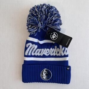 Dallas Mavericks Hat Beanie NBA Basketball Pom Pom 47 Brand One Size Blue NEW
